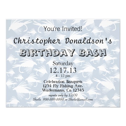 Vintage Fly Fishing art Invitation