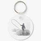 round_keychain - Beautiful vintage fly fishing art make a great gift for any fisherman (or woman) in your life.