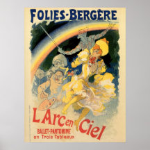 Vintage Folies Bergère rainbow ballet Poster