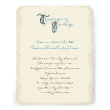 Vintage Font Thanksgiving Harvest Invitations