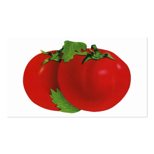 Vintage Food, Fruits, Vegetables, Red Ripe Tomato Business Cards (back side)