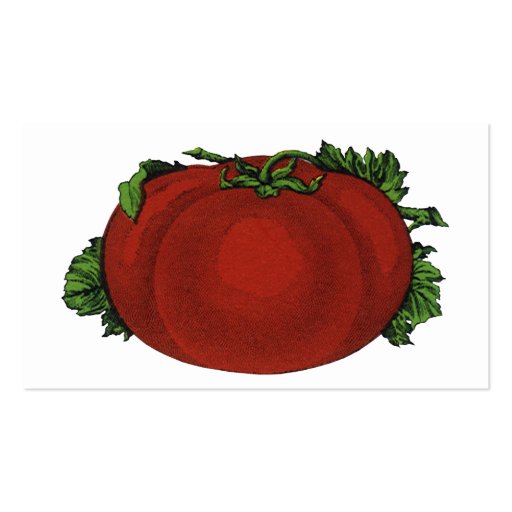 Vintage Foods, Fruits, Vegetables, Red Ripe Tomato Business Cards (back side)