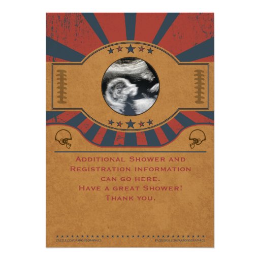 Vintage Football Baby Shower Invitation