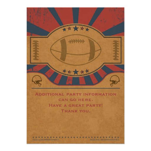 Vintage Football Birthday Party Invitation