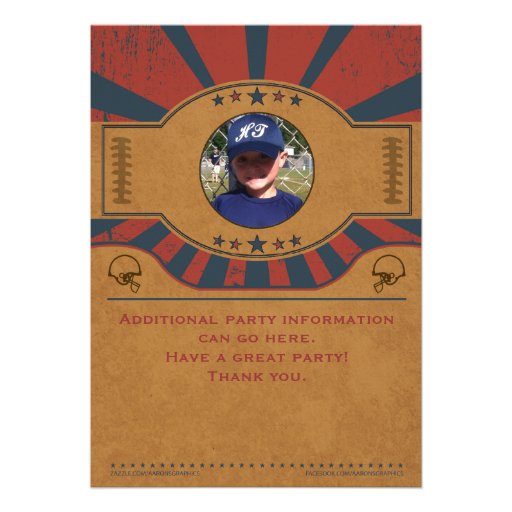 Vintage Football Birthday Party Invitation