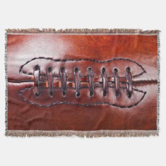 Vintage Football Blanket up close Football Laces Throw Blanket