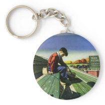 Vintage Football Cheerleader, Home Team Loses Key Chain