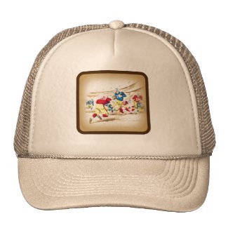 Vintage Football Game Ball Framed Design Mesh Hats