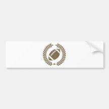 Vintage Football Olive Leaf and Star Bumper Stickers