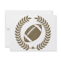 Vintage Football Olive Leaf and Star invitations by CustomSportsTshirts Vintage Football Olive Leaf and Star invitations