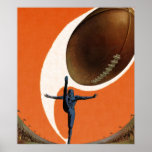 Vintage Football Player Kicking a Field Goal Print