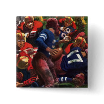 Vintage Football Player; Quarterback with the Ball Buttons