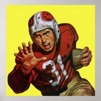 Vintage Football Player; Running Back Number 31 Posters