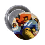 Vintage Football Players Playing a College Game Pinback Button