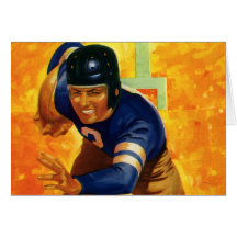 Vintage Football, Quarterback Running with Ball Card