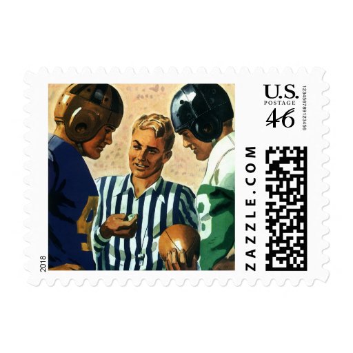 Vintage Football, Referee and Players Coin Toss Postage