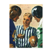 Vintage Football, Referee and Players Coin Toss Postcards