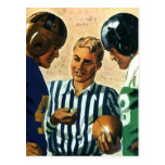 Vintage Football, Referee and Players Coin Toss Postcards