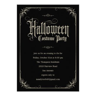 Vintage Formal Halloween Costume Party Invitations