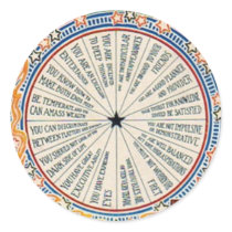Vintage Fortune Wheel Round Sticker