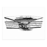 Vintage Four Wing Flying Machine Postcard