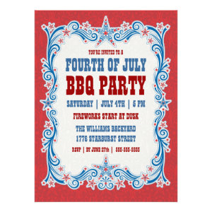 Vintage Fourth of July BBQ Party Invitation