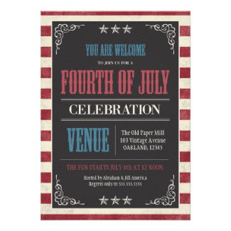 Vintage Fourth of July Celebration Invitations