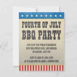 Vintage Fourth of July Party Invitation