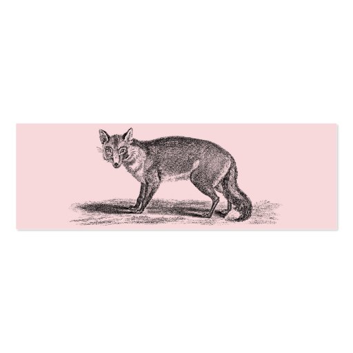 Vintage Foxy Fox Illustration - 1800's Foxes Business Card (front side)