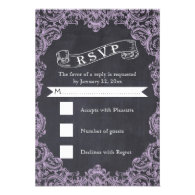 Vintage frame and chalkboard wedding RSVP Custom Invitations