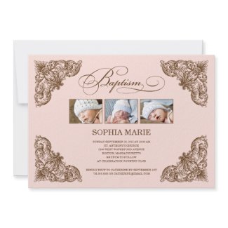 VINTAGE FRAME | BAPTISM INVITATION invitation