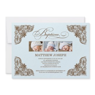 VINTAGE FRAME | BAPTISM INVITATION invitation