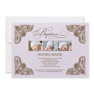 VINTAGE FRAME | BAPTISM INVITATION invitation