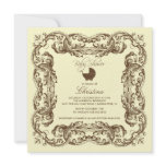 Vintage Frame Brown Yellow Baby Shower Invitation