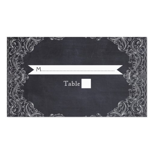 Vintage frame & chalkboard wedding place card business card templates