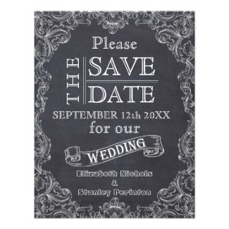 Vintage frame & chalkboard wedding Save the Date Personalized Invitation