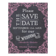 Vintage frame & chalkboard wedding Save the Date Personalized Invitations