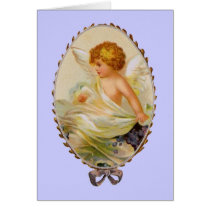 Vintage Framed Cherub Card
