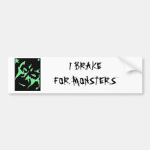 Vintage Frankenstein Monster Green Black Retro Bumper Sticker