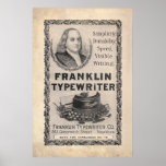 Vintage Franklin Typewriter Ad from 1899 posters