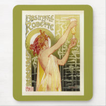 Vintage French Absinthe Advertisement Mouse Pads