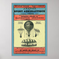 Vintage French Aeronautic Exhibition ~ 1885 Print