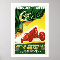 Vintage French Algerian Auto Race Ad Posters