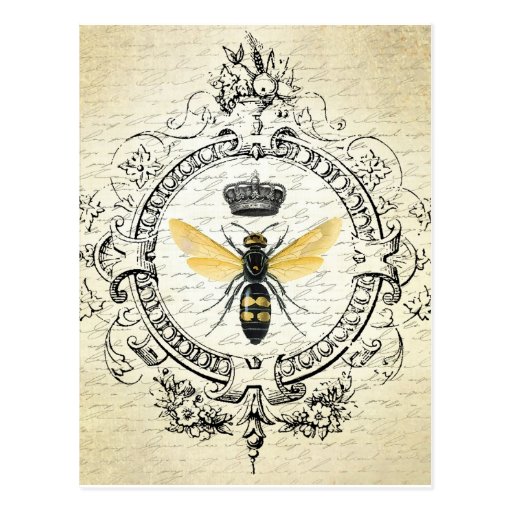 Vintage French bee postcard | Zazzle