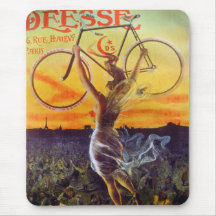 Vintage French Bicycle Art Mousepad ~