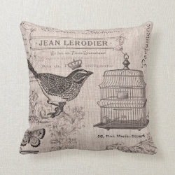 Vintage French Bird pillow