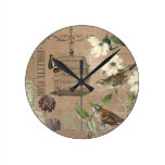 Vintage French birds and garden wall clock wall clocks