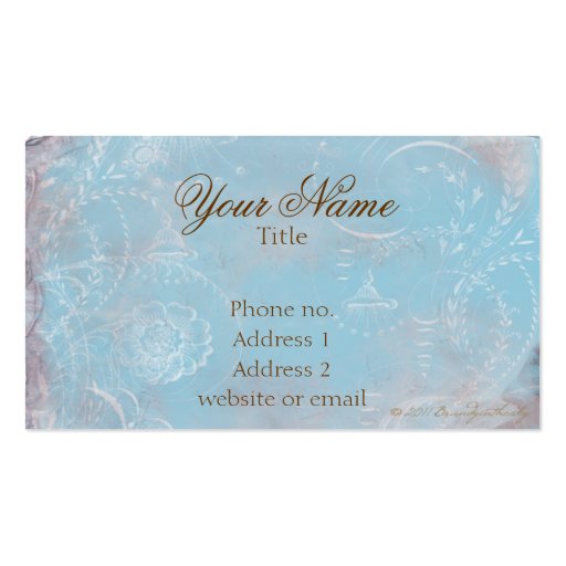 Vintage French Blue Toile Custom Business Cards (front side)