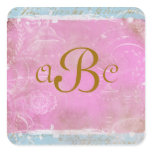 Vintage French Blue Toile Personalized Stickers