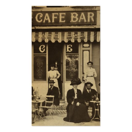 Vintage French cafe bar scene Business Card (front side)